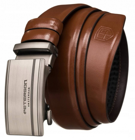  Belts - Curea pentru barbati din piele naturala Peterson PTR-PTN A006-85 BRO