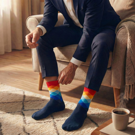 Set de șosete bărbătești multicolore, mărimea 40-45, din bumbac și poliester - Peterson PTR-PTN SML-S5-40-45-RO1 [4]