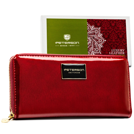 Portofele Dama - Portofel din piele naturala pentru femei Peterson PTR-PTN PH25-1-SH RED