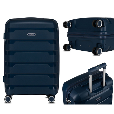 Valiză mare din polipropilenă, bleumarin, cu roți pivotante - Peterson PTR-PTN HPP-01-W-L-1747 [3]