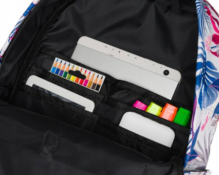 Rucsac de școală cu flori la modă, cu buzunare deschise pe laterale - Peterson PTR-PTN 79904-7989 PRT6 [5]