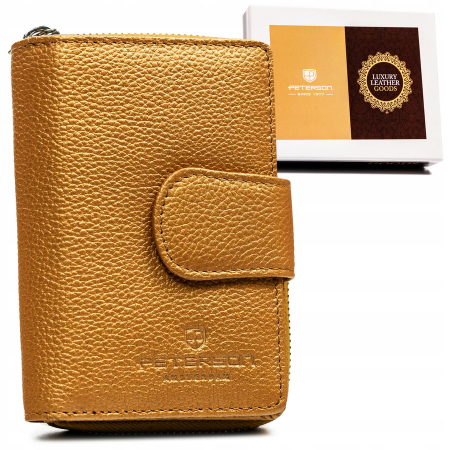Portofele Dama - Portofel dama din piele naturala Peterson PTR-PTN 76115-SD-4233 GO