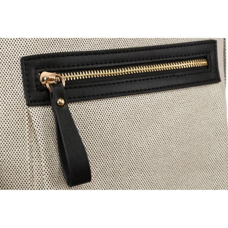Rucsac mare, urban, pentru femei, de culoare bej, din pânză Peterson PTR-PTN CAN-05 NAT-BLACK [5]