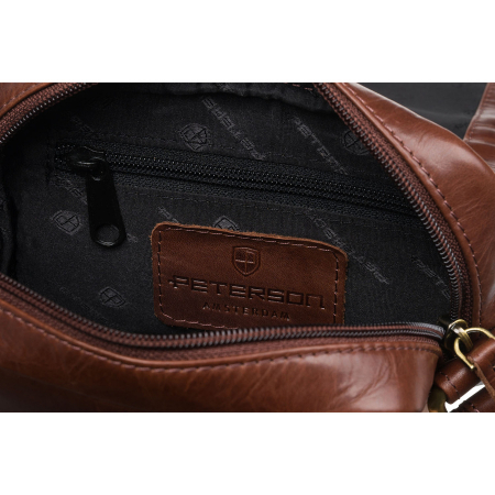 Geantă de umăr bărbătească din piele naturala maro - Peterson PTR-PTN 512-TUM-0543 BRO [5]