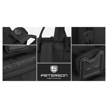 Rucsac de damă cu compartiment pentru laptop, fabricat din poliester negru - Peterson [38]