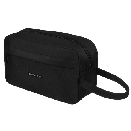 Geantă pentru cosmetice de călătorie din poliester neagră pentru bărbați cu închidere cu fermoar - Peterson PTR-PTN KOS-YG-02 BLACK [3]