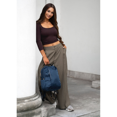 Rucsac de damă din nylon bleumarin cu mâner pentru prindere la valiză - Peterson PTR-PTN JN-09-0054 NAVY [1]