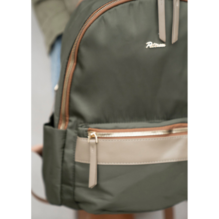 Rucsac verde, urban, pentru femei, din poliester, cu fermoare - Peterson PTR-PTN JN-11-0177 GREEN [22]