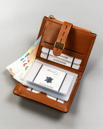 Portofel de dama din piele ecologica cu insert card - 4U Cavaldi PTR-2303A-8383 BRO [5]