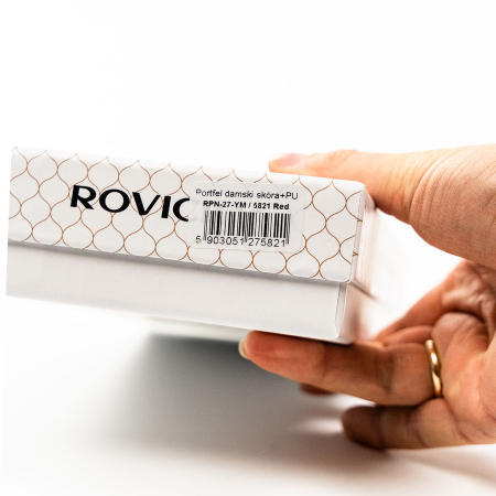 Portofel mare de damă din piele lăcuită, confecționat din piele naturală și ecologică, închidere clasică cu capsă orizontală, protecție RFID - Rovicky PTR-RPN-27-YM-5821 [11]