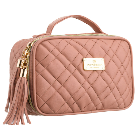  Cosmetic & Toiletry Bags - Geantă cosmetică roz cu un singur compartiment, din material sintetic și mâner practic - Peterson PTR-PTN KOS-DA-10-3200 P