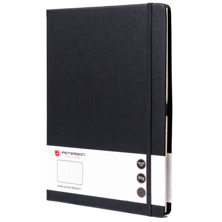  Notebooks & Notepads - Caiet negru B5 cu linii imprimate - Peterson PTR-PTN NOT-6-LN-Q1 BLAC