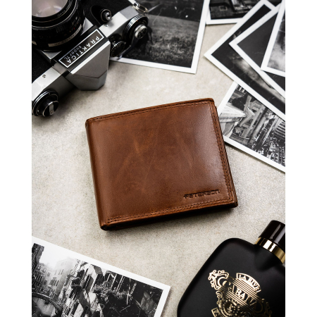 Portofel mare bărbătesc din piele, maro, cu sistem RFID - Peterson PTR-PTN N992-LWC-0734 CO [2]