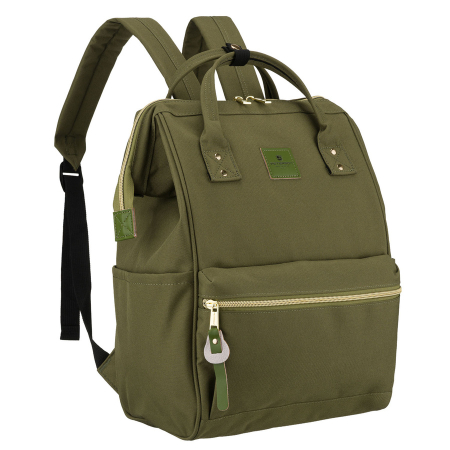 Luggage & Bags  - Rucsac de damă verde din poliester cu compartiment pentru laptop și bretele reglabile - Peterson PTR-PTN ALFA GREEN