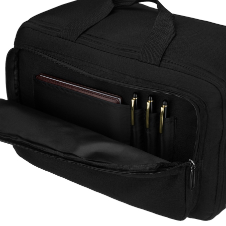 Rucsac de călătorie negru cu închidere cu fermoar, perfect pentru bagajul de mână - Peterson PTR-PTN WRONA-9638 BLACK [31]