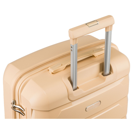 Valiză bej din polipropilenă cu mâner telescopic extensibil și încuietoare cu combinație - Peterson PTR-PTN HPP-01-W-M-1853 [6]