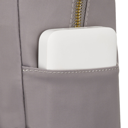 Rucsac gri de damă din nailon și piele ecologică cu buzunar exterior - Peterson PTR-PTN JN-17-0429 GRAY [17]