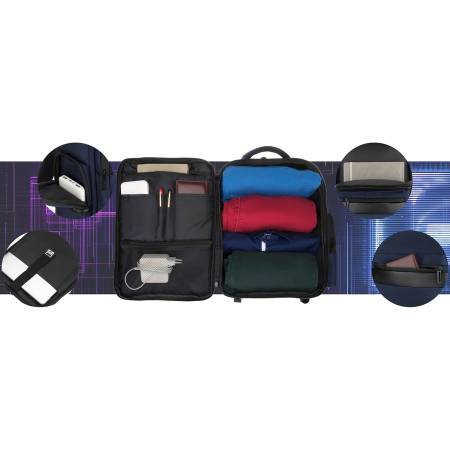 Rucsac de călătorie bleumarin cu buzunar pentru laptop de până la 14 inci - Peterson PTR-PTN HY243-7079 NAVY [16]