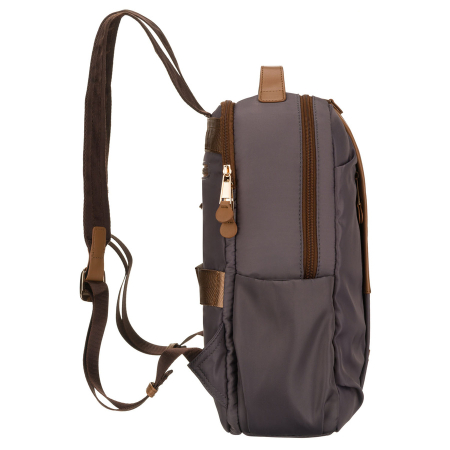 Rucsac gri pentru femei cu bretele reglabile și închidere cu fermoar - Peterson PTR-PTN JN-09-0085 GRAY [5]