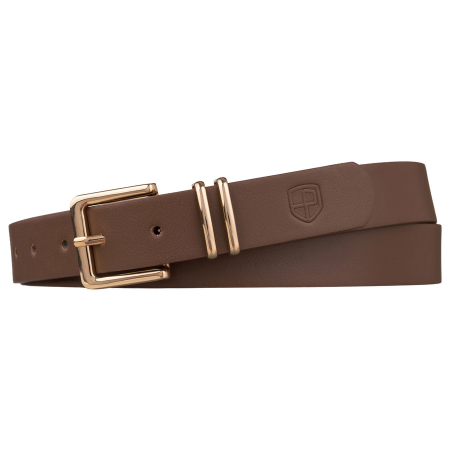Curea îngustă de damă din piele ecologică kaki cu cataramă aurie - Peterson PTR-PTN STU-16G1 [1]