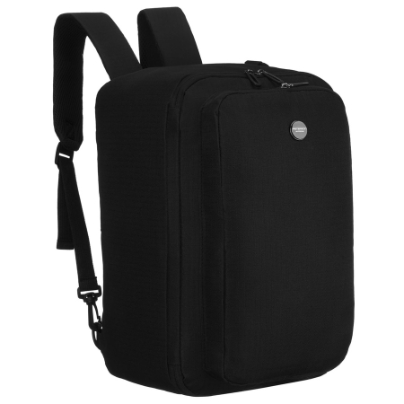 Rucsac de călătorie negru cu închidere cu fermoar, perfect pentru bagajul de mână - Peterson PTR-PTN WRONA-9638 BLACK [1]
