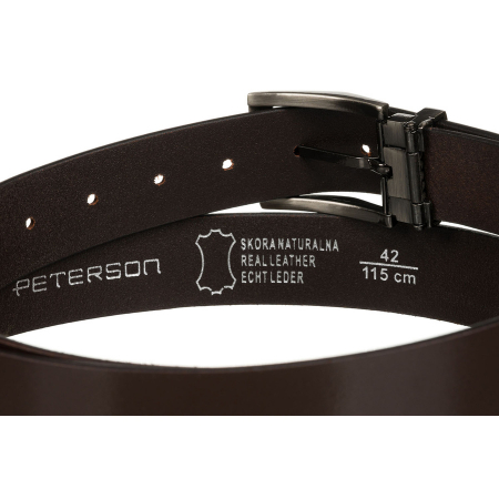 Curea bărbătească lată din piele naturală cu cataramă clasică - Peterson PTR-PTN LTP-TEX-85 BR [2]