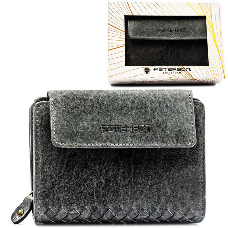 Portofele Dama - Portofel dama din piele naturala Peterson PTR-PTN WD2-VLCN-4499 BL