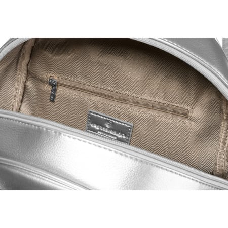 Rucsac de damă argintiu strălucitor, decorat cu matlasare și nituri, piele ecologică Peterson PTR-PTN SPY-1-PIL SILVER [6]