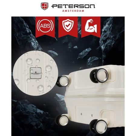 Valiză de cabină bej cu mâner telescopic - Peterson PTR-PTN PP-09-W-S-1440 B [10]