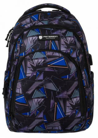 Rucsac de școală mare, multicolor, din poliester, cu port USB - Peterson PTR-PTN 77711-6654 PRT-6 [1]