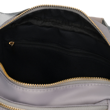 Geantă de damă gri din nailon cu închidere cu fermoar - Peterson PTR-PTN JN-13-0269 GRAY [12]
