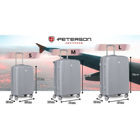 Set de valize de călătorie din plastic ABS gri - Peterson PTR-PTN PP-09-SET3-1556 [1]