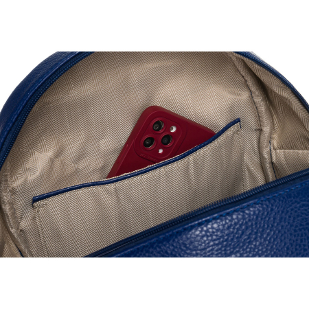 Rucsac de damă matlasat, la modă, bleumarin, decorat cu nituri aurii, piele ecologică Peterson PTR-PTN SPY-1-F19 NAVY [7]