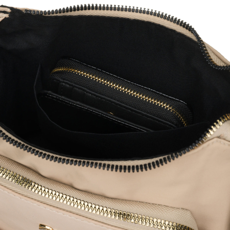 Geantă de damă bej din nailon și piele ecologică, cu mânere și curea detașabilă - Peterson PTR-PTN JN-16-0368 BEIGE [17]