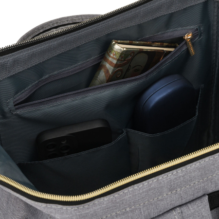 Rucsac gri pentru femei din poliester cu fermoar sigur - Peterson PTR-PTN ALFA GRAY [6]