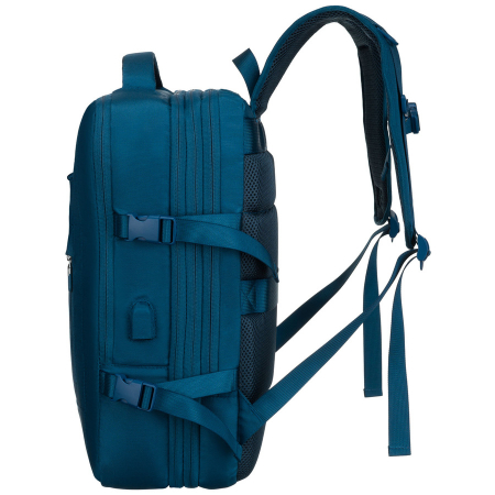 Rucsac de călătorie albastru, perfect pentru bagajul de mână și echipat cu curele de compresie - Peterson PTR-PTN 24421-5104 BLUE [5]