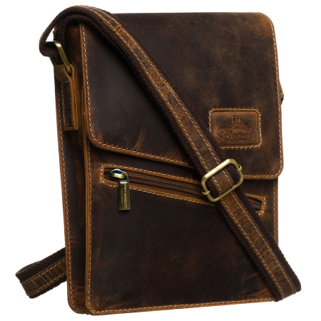 Accesorii Barbati - Geantă elegantă de culoare maro pentru bărbați, din piele naturală, cu un singur compartiment - Peterson PTN 5842-TMH-4862 TA
