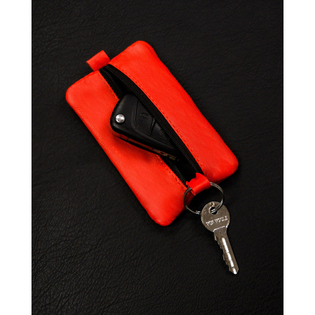 Husă compactă pentru chei din piele naturală de culoare portocalie PTR-KC-02-PDM ORANGE [3]