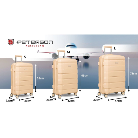 Set de valize bej din polipropilenă cu mânere extensibile - Peterson PTR-PTN HPP-01-SET3-1839 [24]