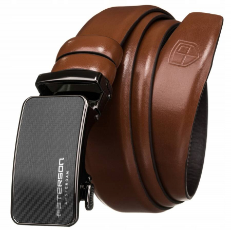  Belts - Curea pentru barbati din piele naturala Peterson PTR-PTN A002-85 BRO
