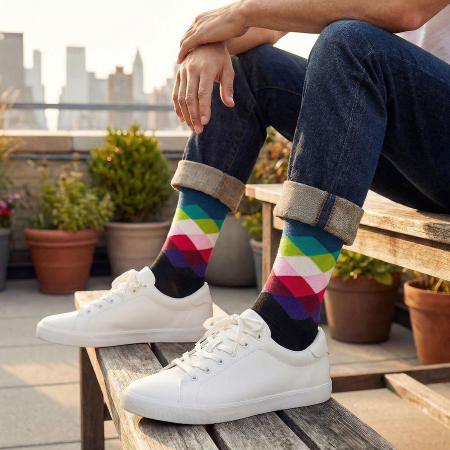 Set de 5 perechi de șosete bărbătești, mărimea 40-45, din bumbac și poliester - Peterson PTR-PTN SML-S5-40-45-RO2 [28]