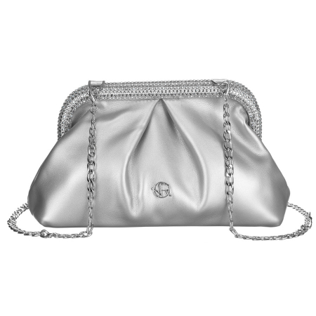 Clutch / Posete Plic - Geantă de damă elegantă, argintie, din piele ecologică - Rovicky PTR-R-XS020-4184 SILVER