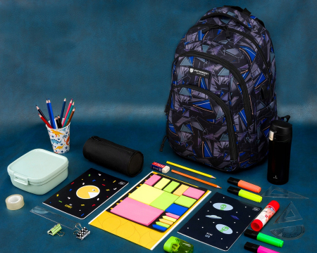Rucsac de școală mare, multicolor, din poliester, cu port USB - Peterson PTR-PTN 77711-6654 PRT-6 [13]