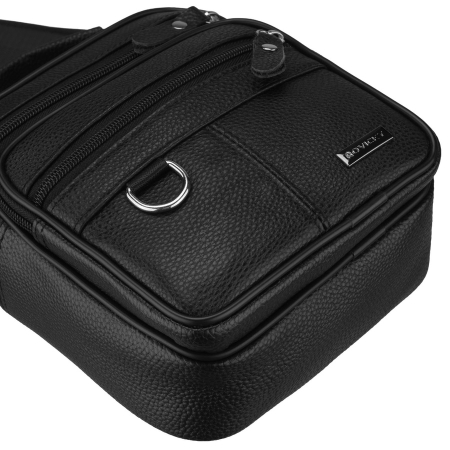 Geantă de umăr bărbătească neagră din piele naturală, cu un singur compartiment - Rovicky PTR-R-ST7-03-7595-BLACK [8]