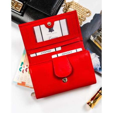 Portofel dama din piele naturala Rovicky PTR-R-D1512-NCD-BL RED [5]