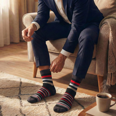 Set de 5 perechi de șosete bărbătești cu dungi, mărimi 40-45 - Peterson PTR-PTN SML-S5-40-45-PA1 [4]