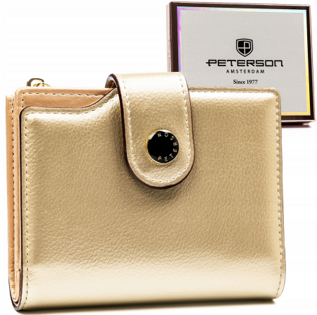 Portofele Dama - Portofel dama din piele Peterson PTR-PTN 012-HRH-5208 GOL