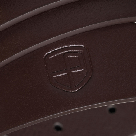 Curea de damă îngustă, maro închis, din piele ecologică, cu cataramă argintie - Peterson PTR-PTN STU-19S1 [3]