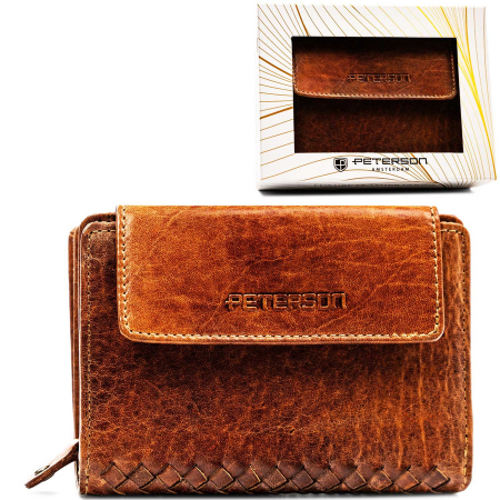 Portofele Dama - Portofel dama din piele naturala Peterson PTR-PTN WD2-VLCN-4482 CO