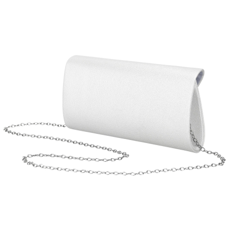 Geantă tip clutch argintie pentru femei, din piele ecologică, suspendată cu lanț - Rovicky R-XS029-1-0702 SILVE [2]